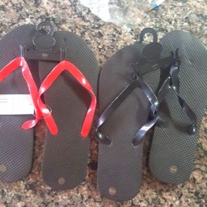 Lot of 2 XL unisex flip flips size 13 black solid new tags